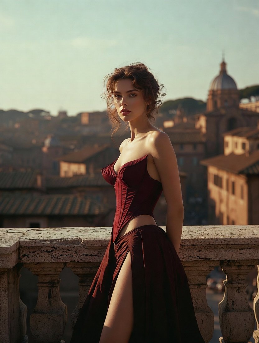 Ana de Armas Cinematic Roman Balcony Film Still Prompt 4