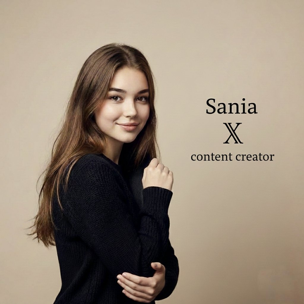 High-end professional studio portrait with custom text overlay 2