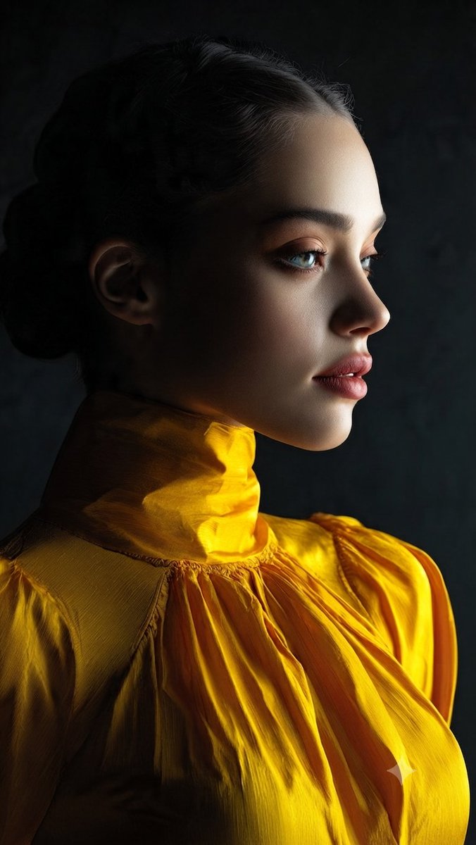 Yellow Silk Studio Portrait 3