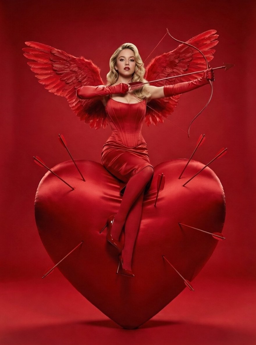 Ultra-Realistic Red Cupid High-Fashion Editorial 2