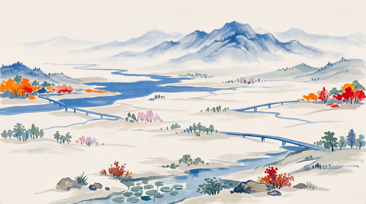 Landscape Painting with Color Palette for Nano-Banana-Pro 1