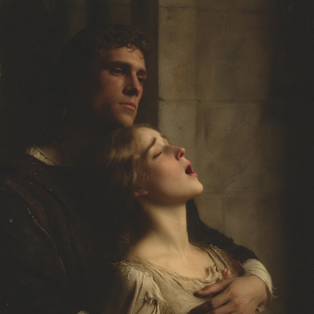 Melancholic Medieval Woman and Man 1