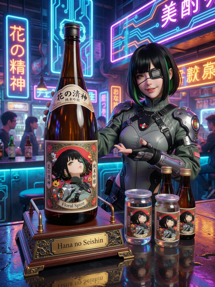Fictional Sake Brand Bottle Design 1