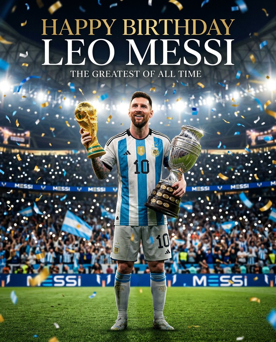 Lionel Messi Birthday Tribute Poster 1