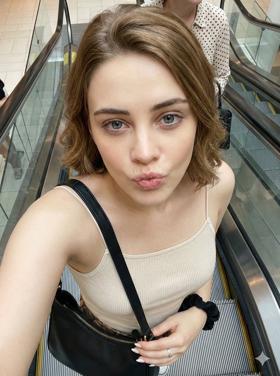 Candid Social Media Selfie Prompt (Escalator) 2