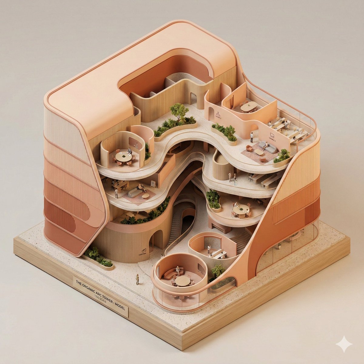 Conceptual Isometric Office Tower Model 4