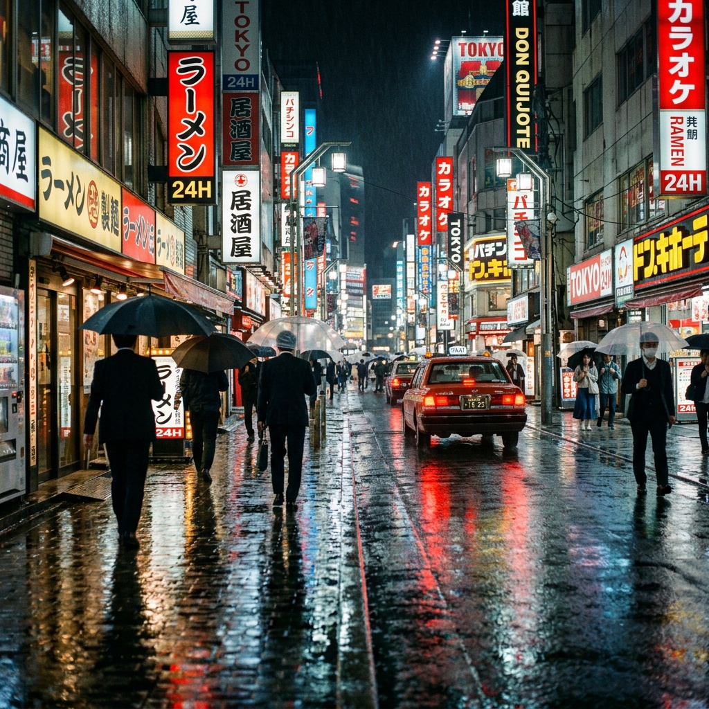 Cinematic Tokyo Street at Night 2
