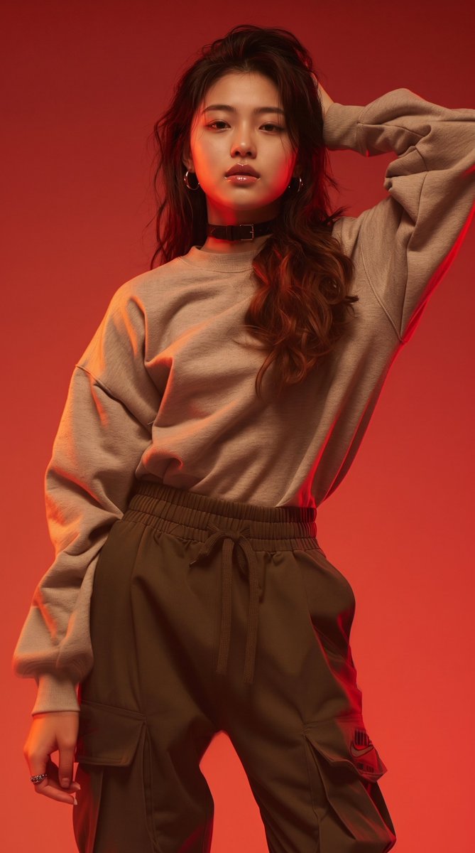 Monochromatic Red Studio Portrait 1