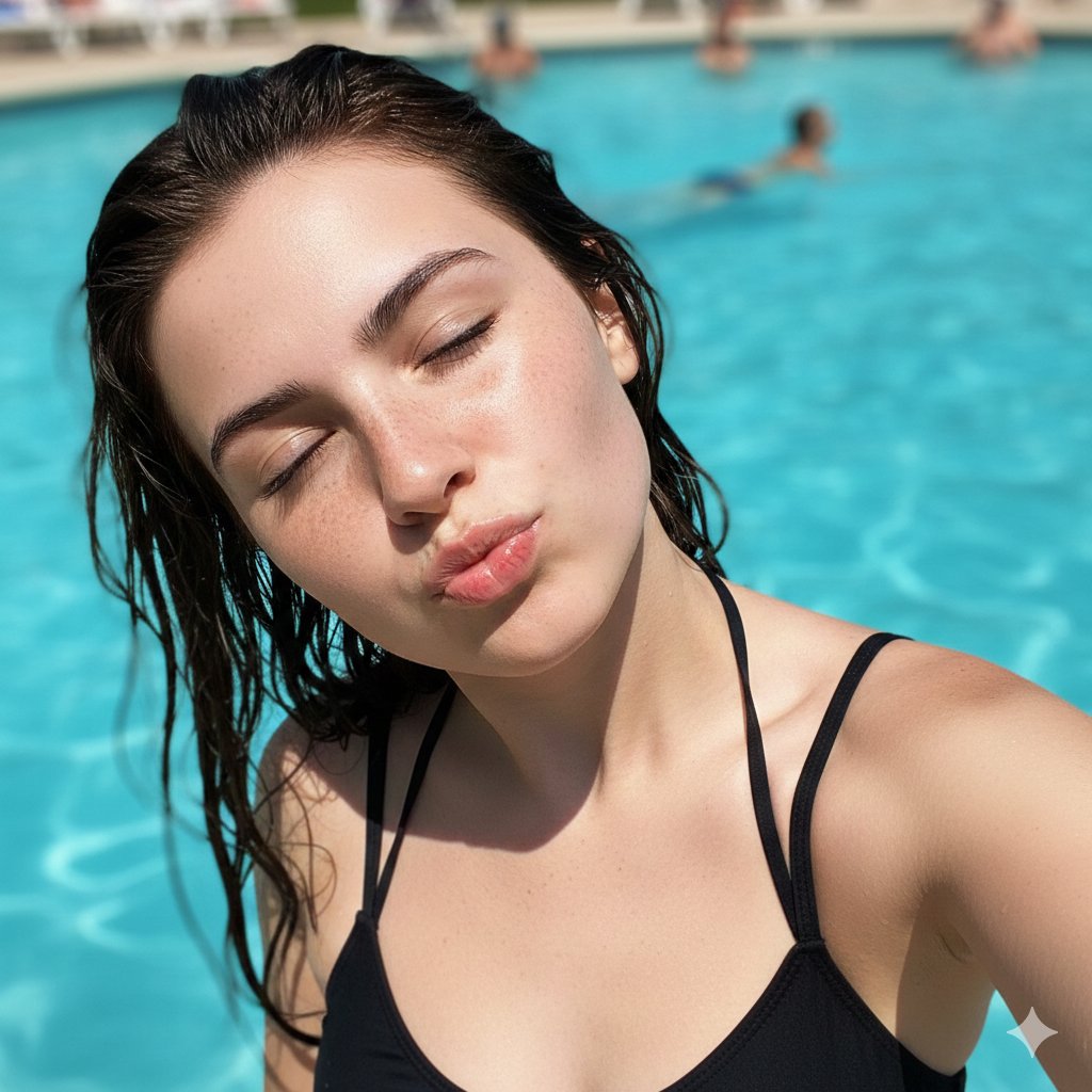 Candid Summer Selfie with Hard Sunlight Aesthetic 1