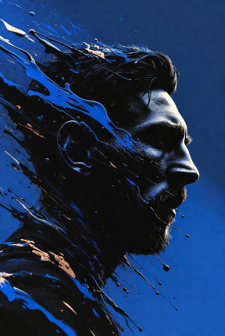 Stylized Portrait with Paint Splashes 1