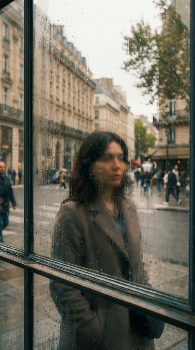 Layered Reflection in Glass Window 1