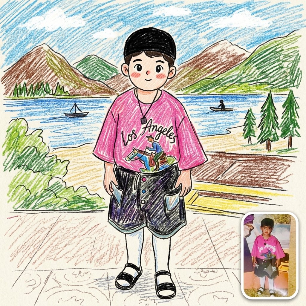 Photo to Crayon Drawing 1