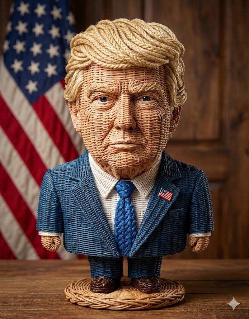 Stylized Wicker Caricature Figurine 2