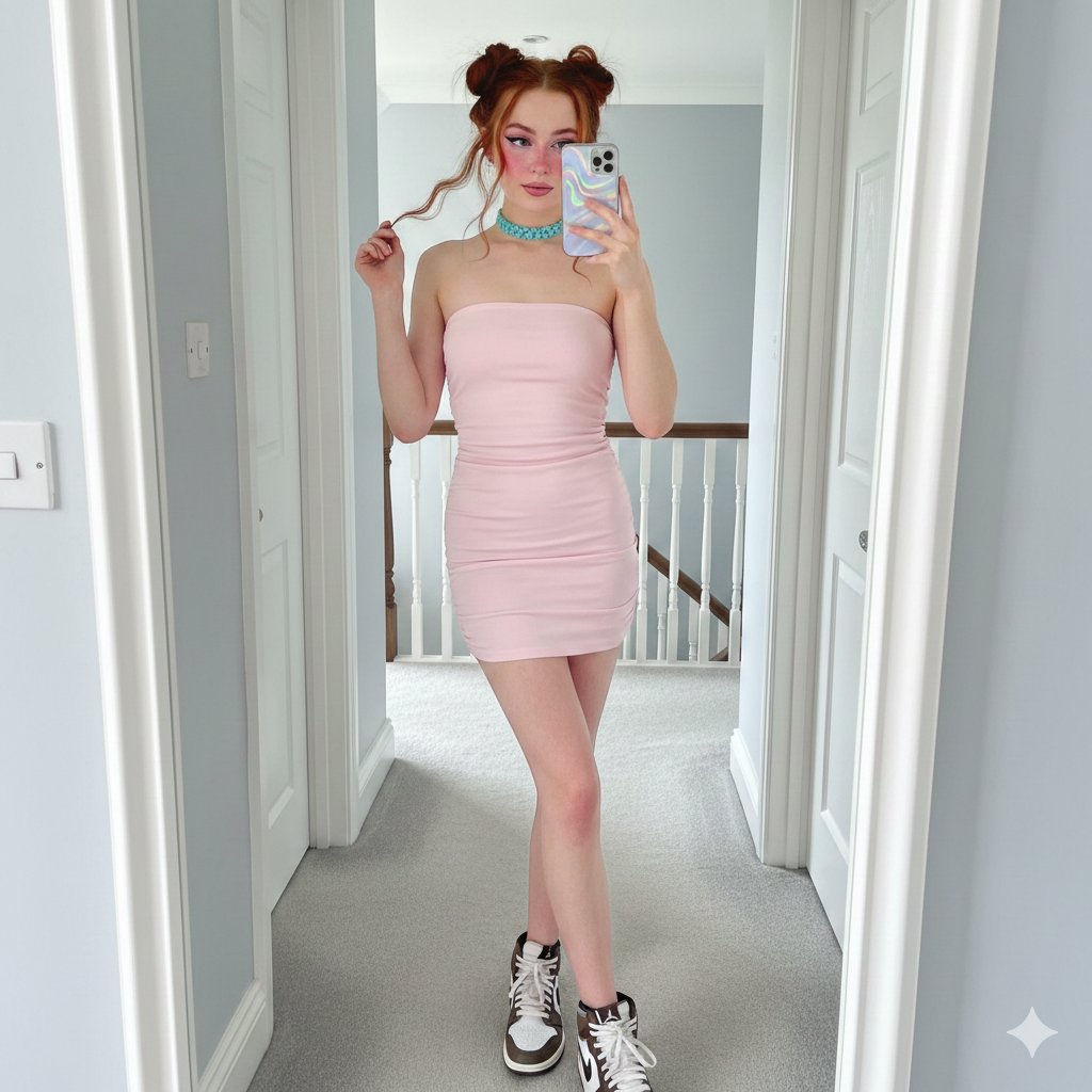 Sadie Sink E-Girl Mirror Selfie Prompt 1