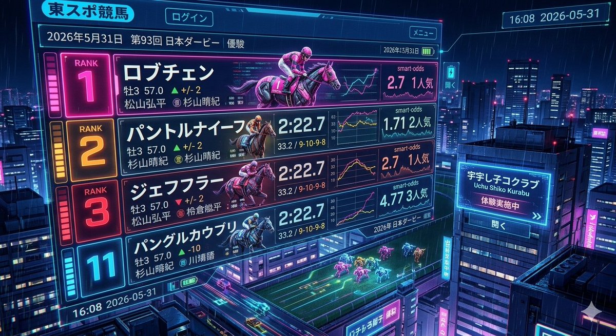 Cyberpunk Horse Racing Scene 1