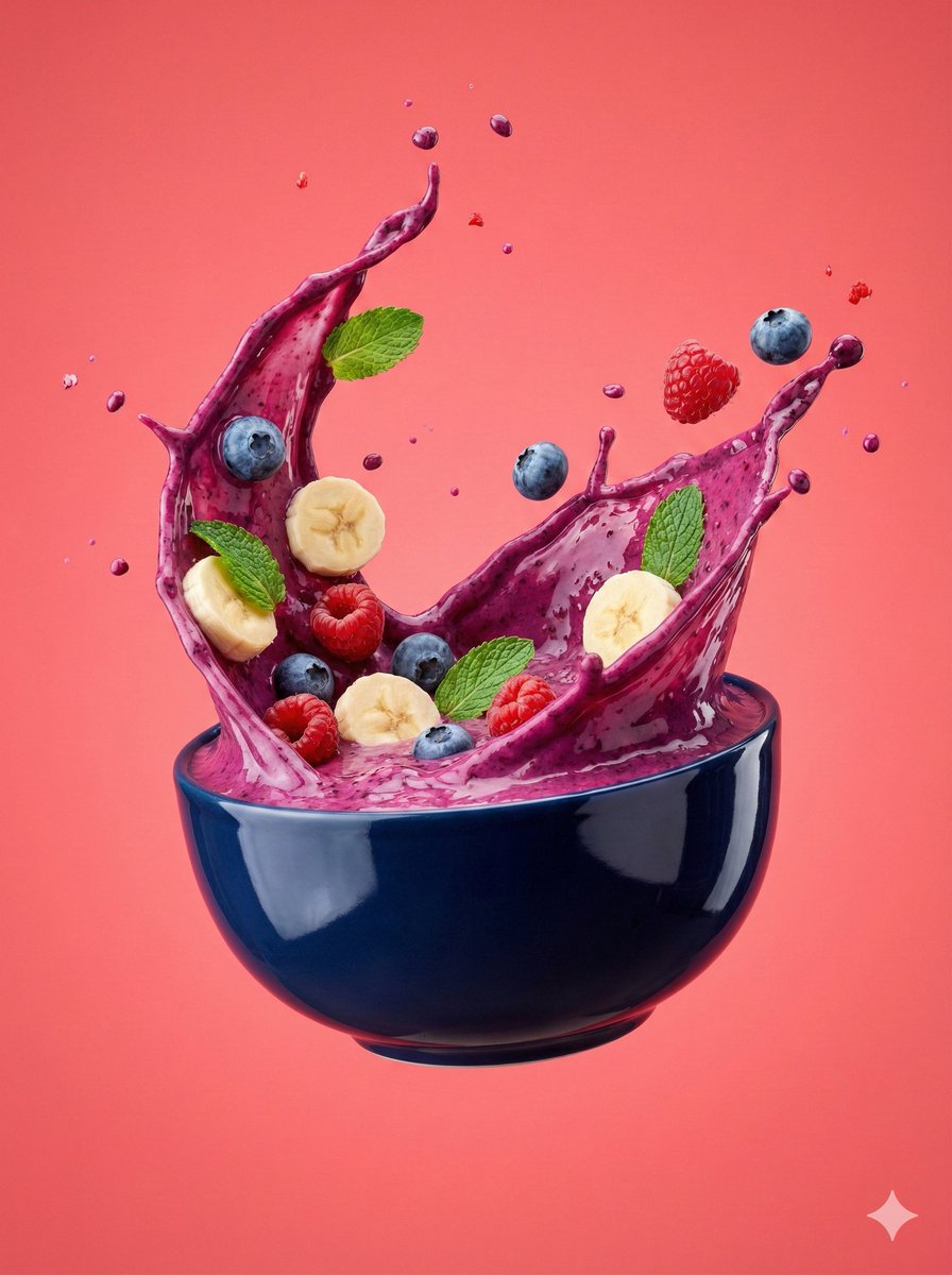 Hyper-Realistic Smoothie Bowl Advertising 2