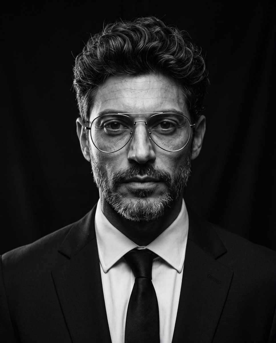 Cinematic B&W Studio Portrait 1