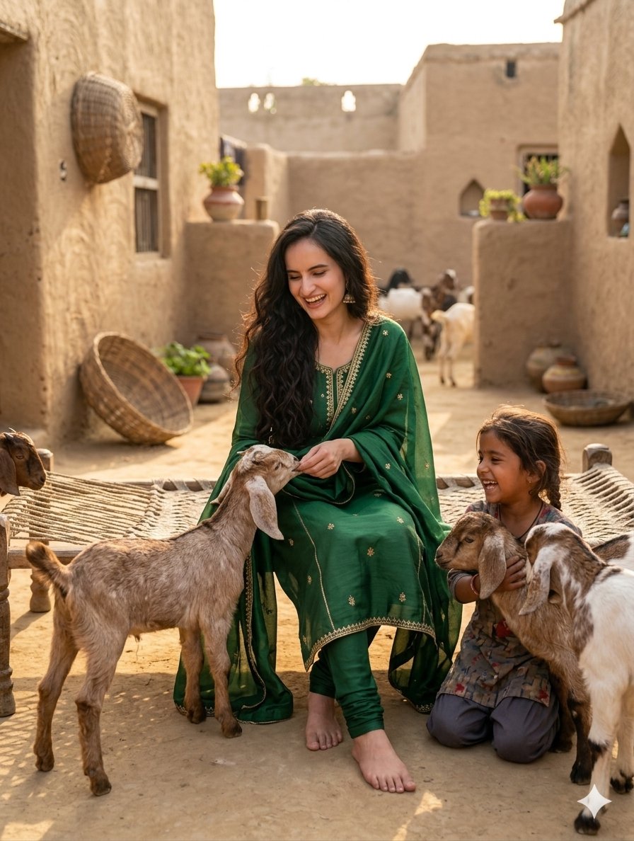 Joyful South Asian Village Scene 1