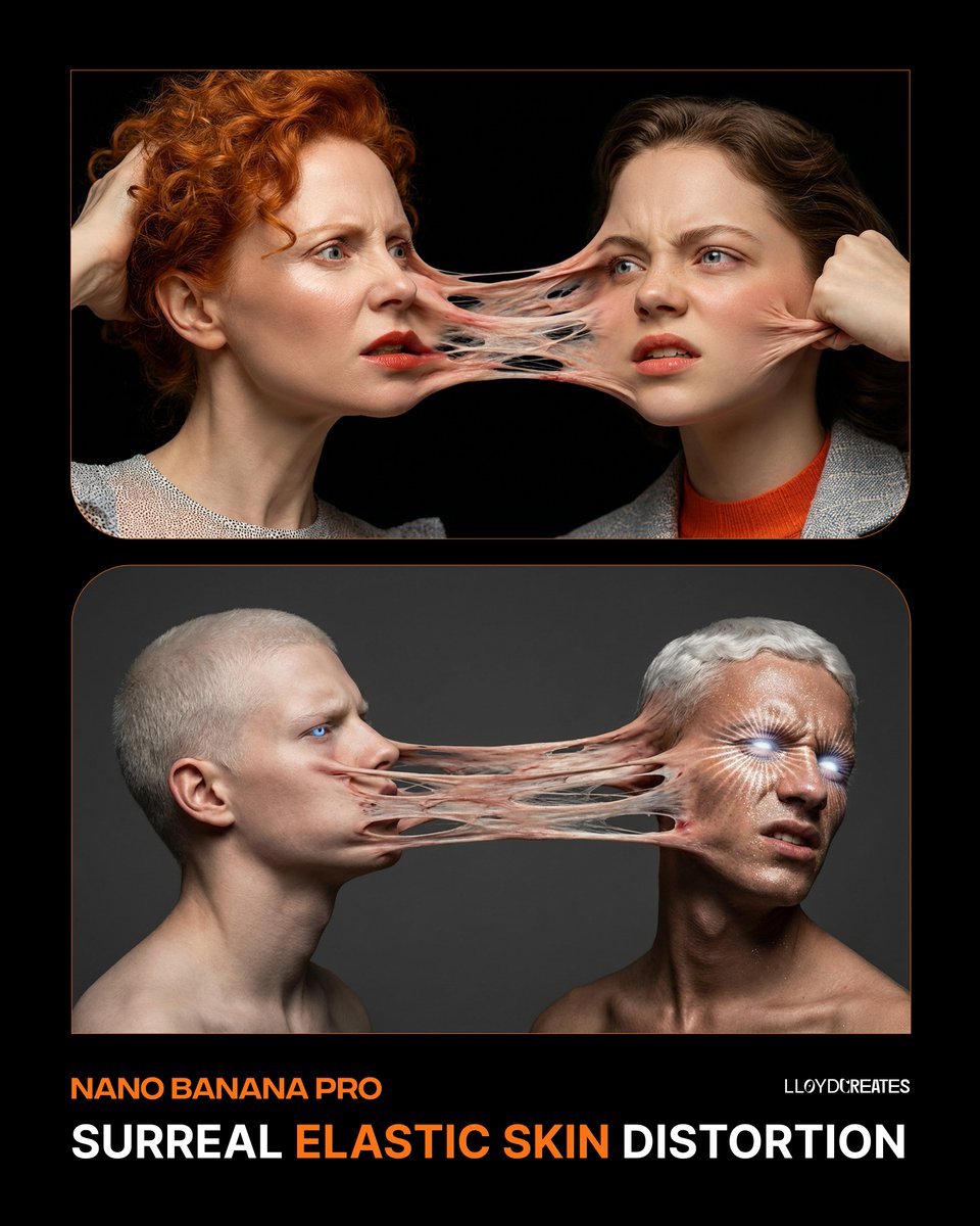 Surreal Elastic Skin Distortion Portrait 1