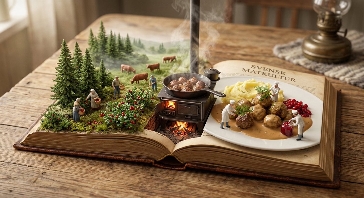 Culinary Pop-Up Book Diorama of Swedish Meatballs 2