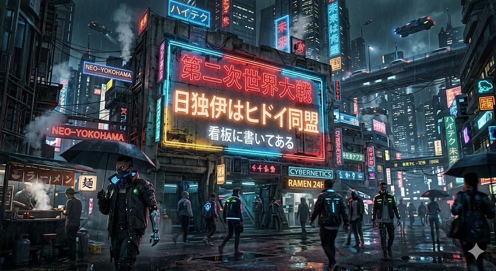 Cyberpunk World War II Signboard 1