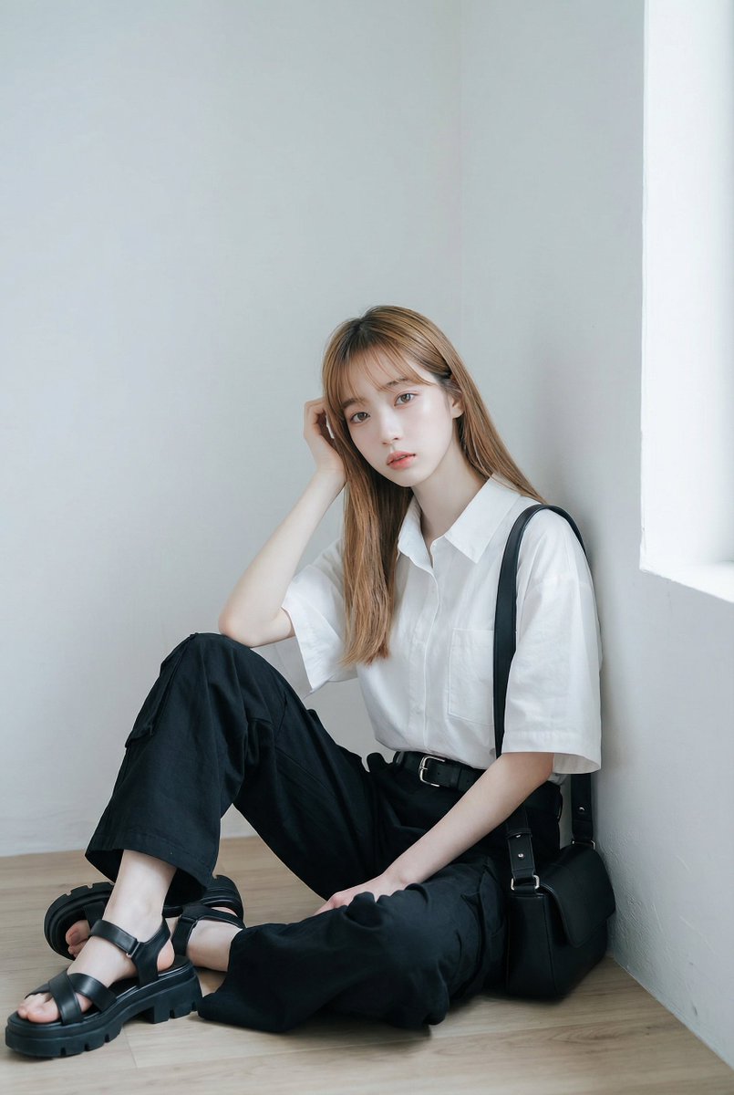 AI Fashion Prompt: Monochromatic Minimalist Utilitarian Style 3