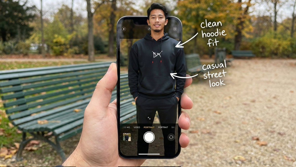 Hyper-Realistic POV Smartphone Pop-out Illusion in a Park 1