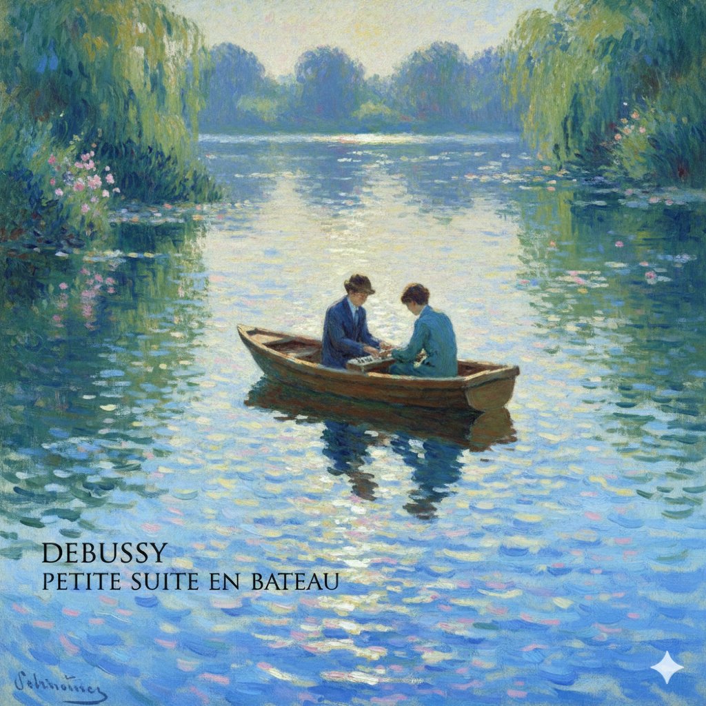 Generate Debussy's 'Petit Suite: En Bateau' in Monet's Style with Color Modification 2