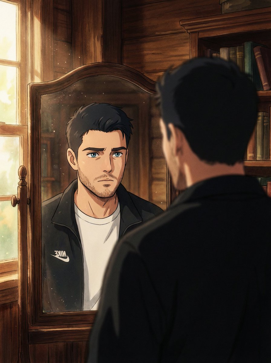 Cinematic Portrait Reflection with Ghibli Effect 1
