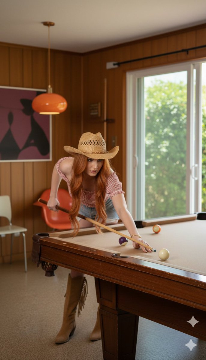 Western-Inspired Pool Hall Action Shot 1