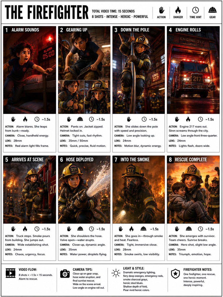 Firefighter Storyboard Infographic 1