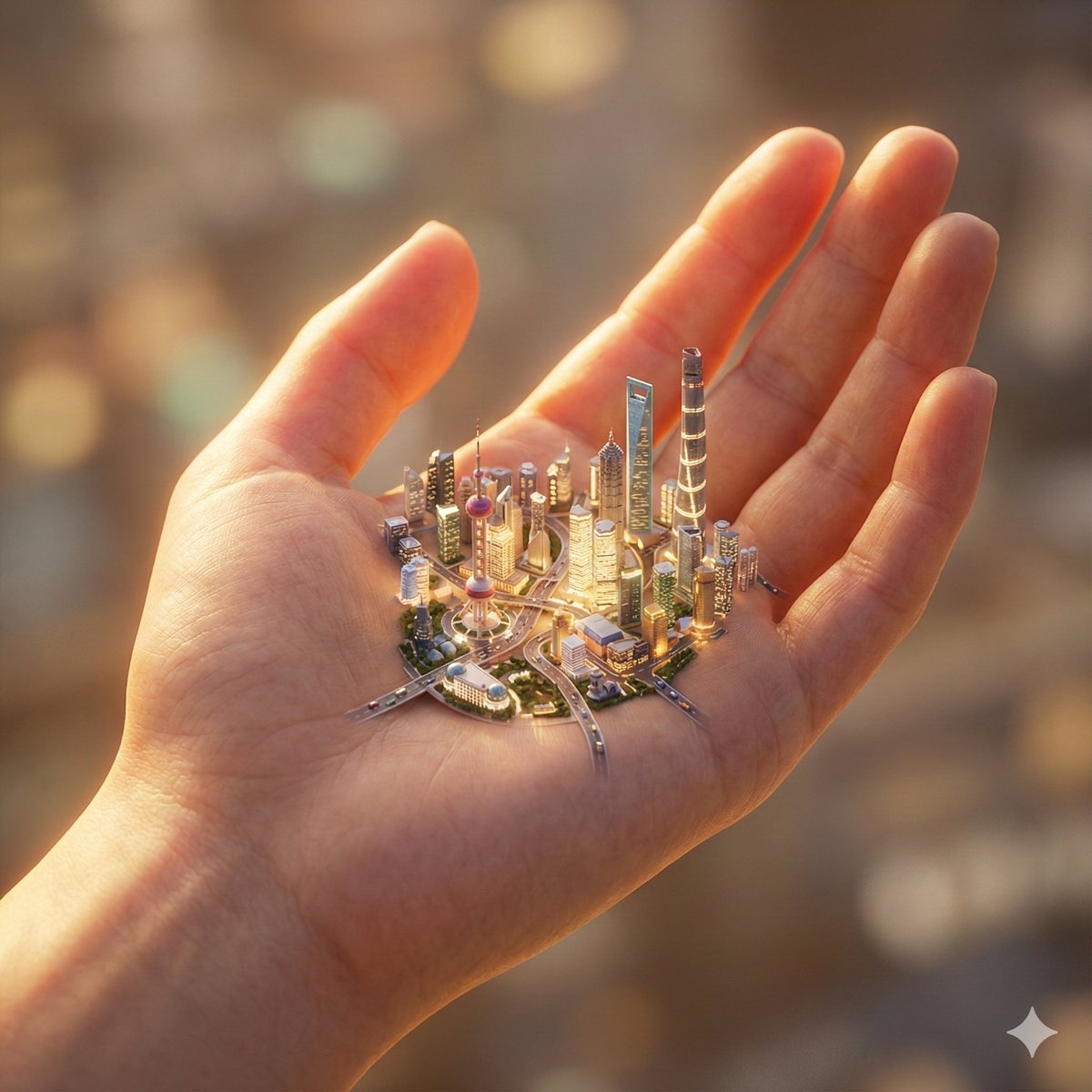 City in Hand Micro-World Prompt 1