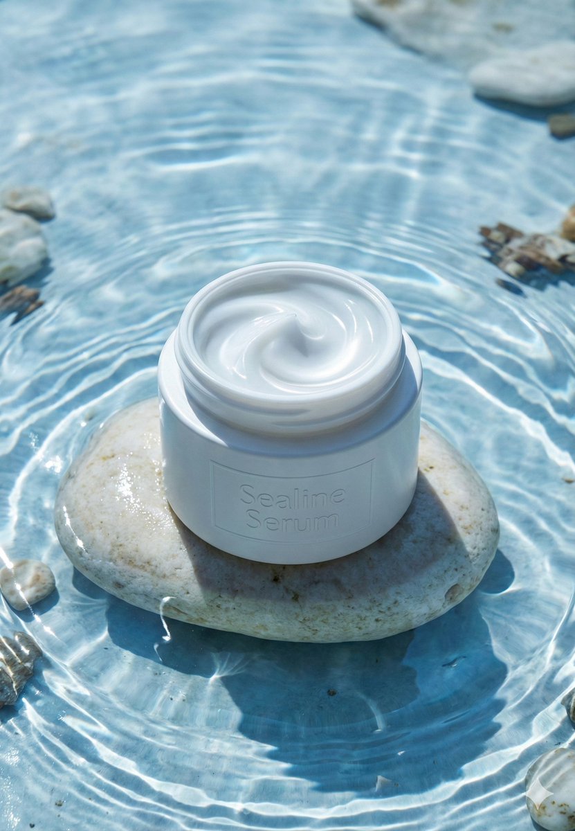 Luxury Skincare Product Macro Shot in Water 2