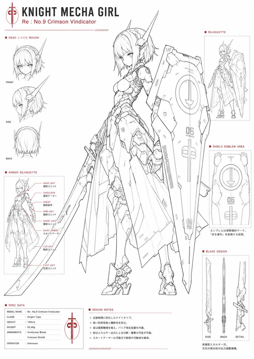 Knight Mecha Girl Model Kit Style 2