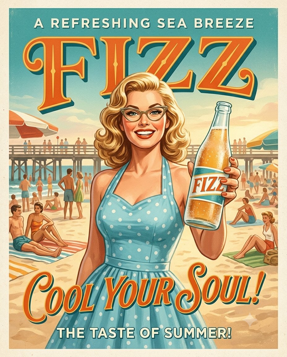 1950s Vintage Soda Advertisement Posters 1