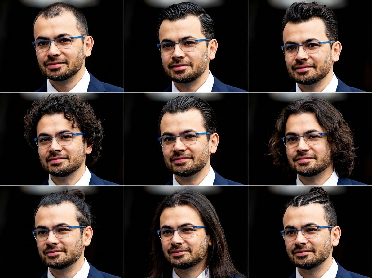 3x3 Hair Style Idea Grid Generation Prompt 1