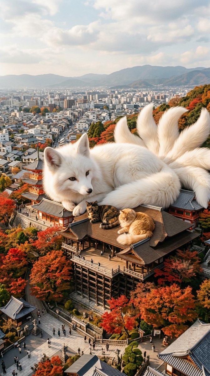 Giant Cat Occupying Tokyo Tower 1