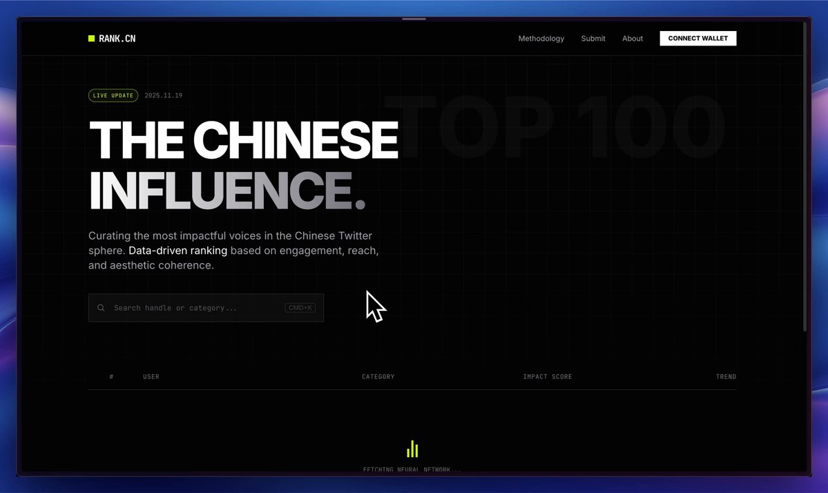 Chinese Twitter KOL leaderboard landing page 1