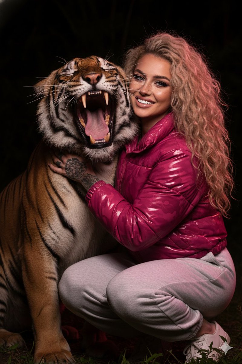 Hyper-Realistic Nighttime Portrait with Bengal Tiger 1