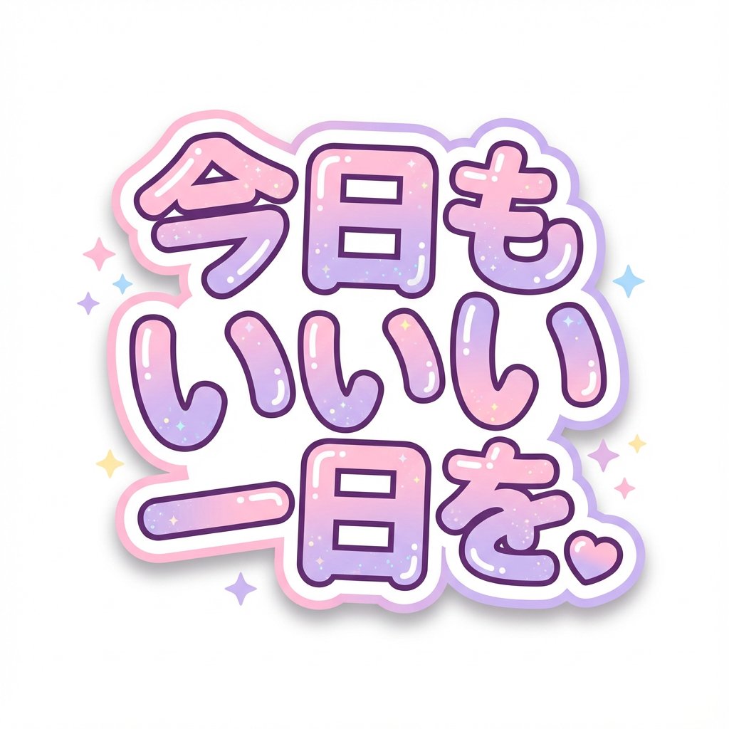 Kawaii Japanese Anime-Style POP Typography Sticker 3