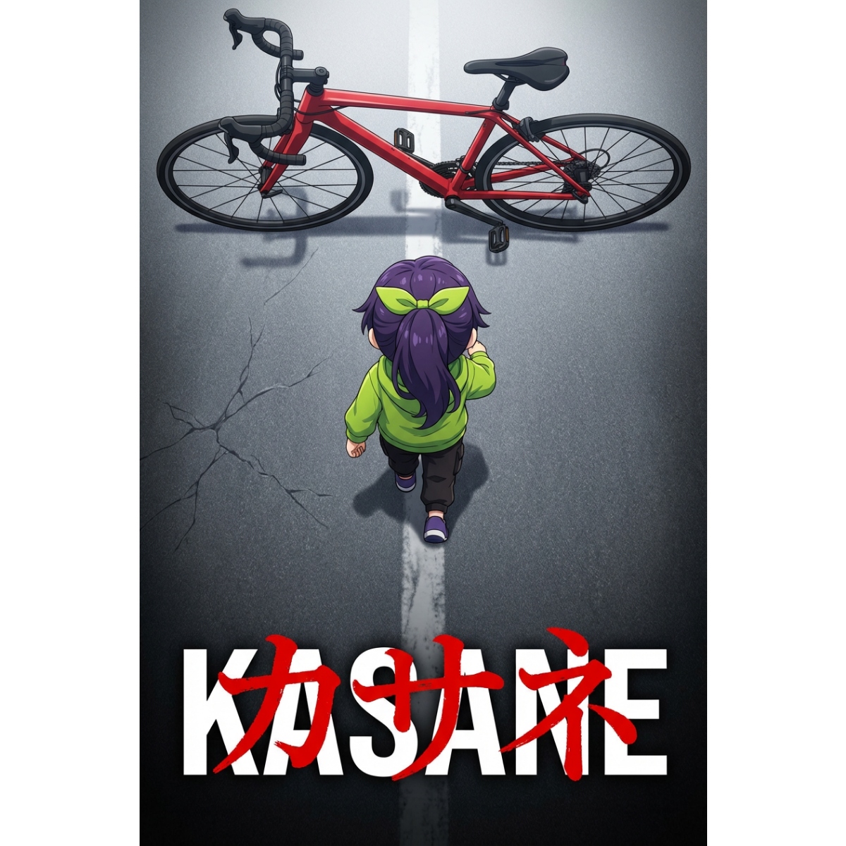 Anime Movie Poster Prompt: Chibi Character and Road Bike 2
