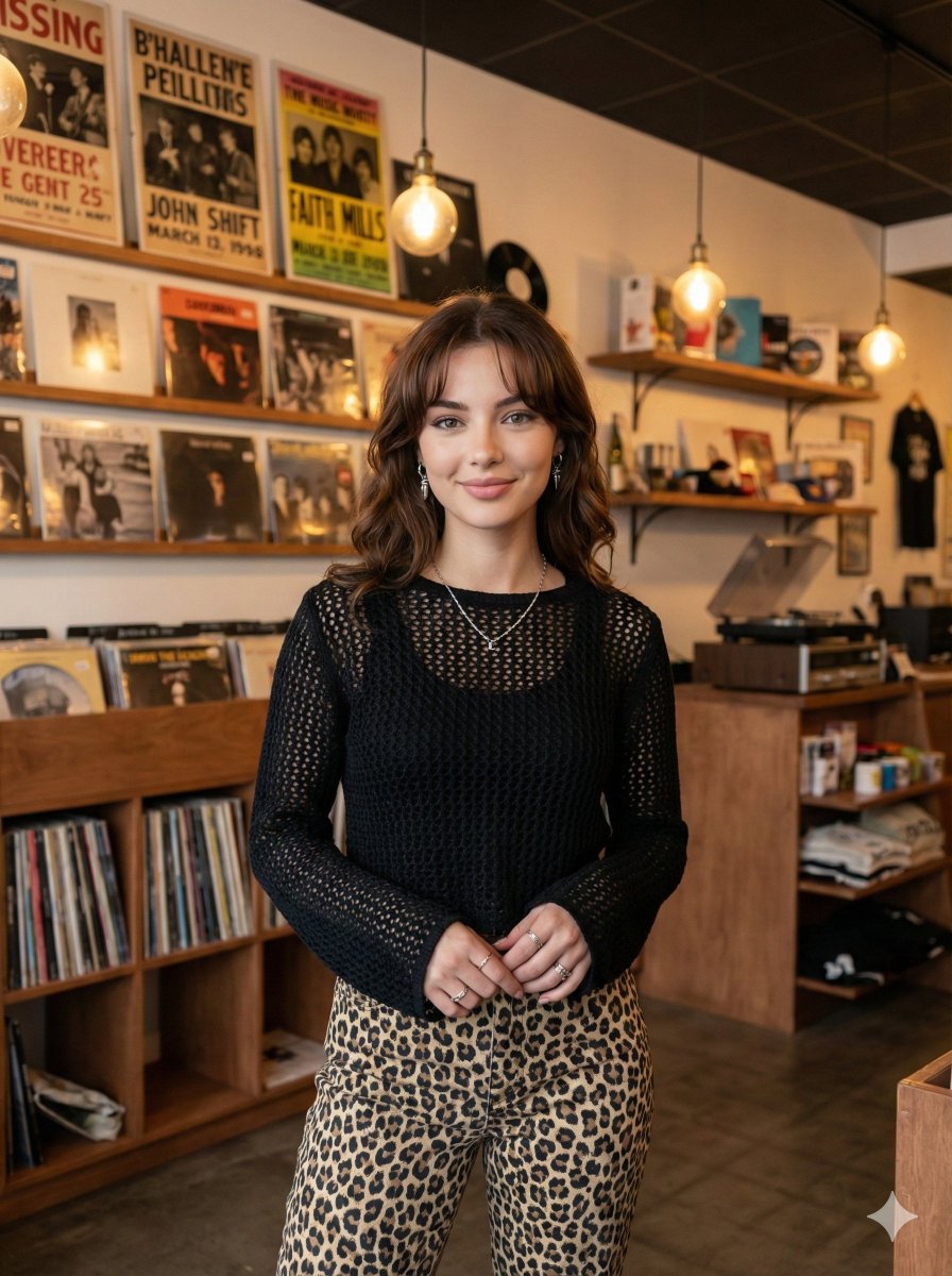Modern Candid Portrait in a Record Store 1