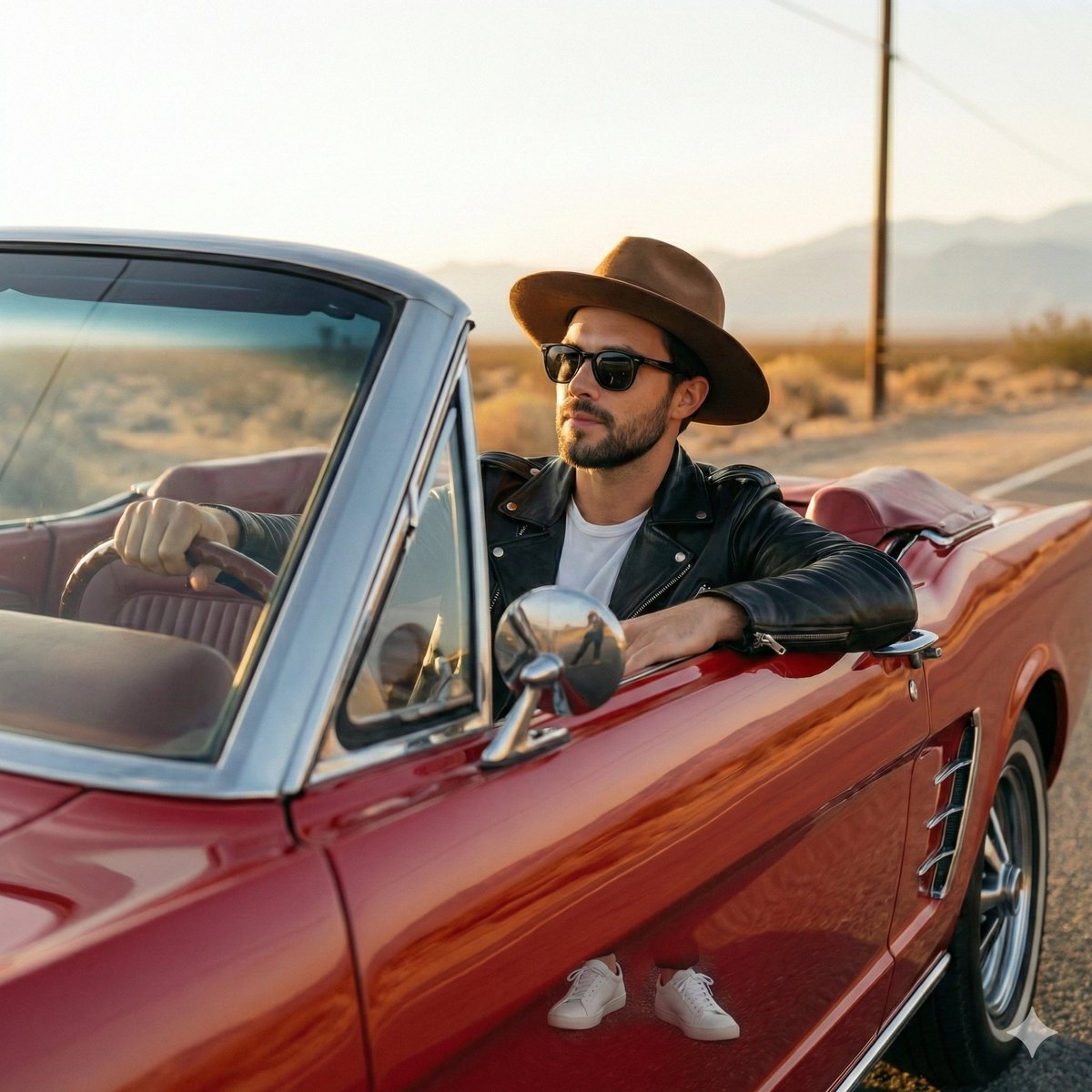 Retro Americana Fashion Portrait with Vintage Car 3