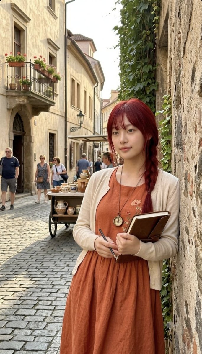 Red-Haired European Traveler Portrait 1