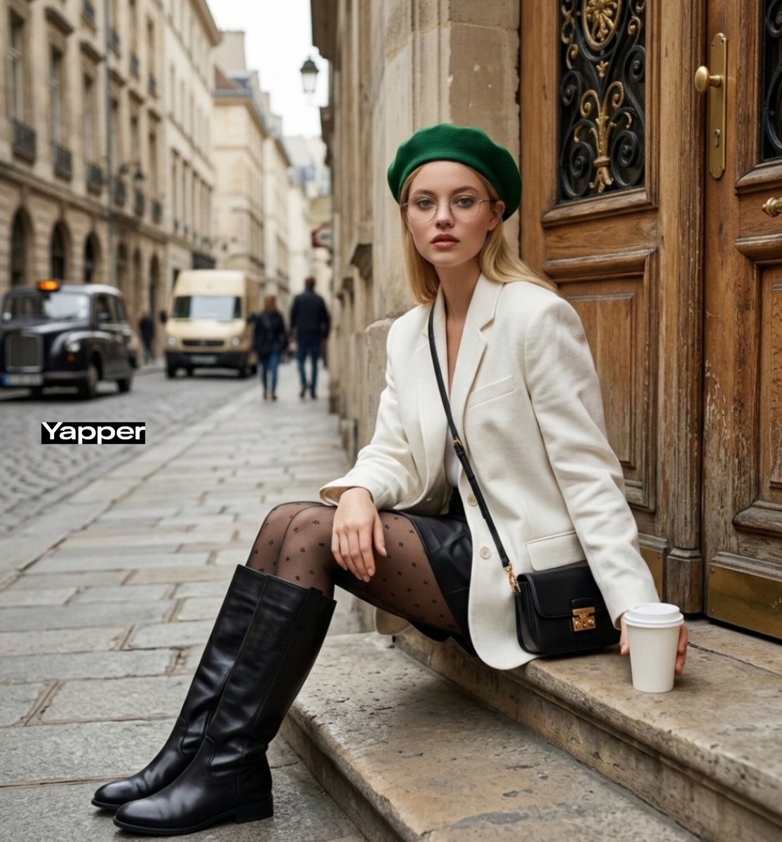 Forced-Perspective Street Fashion Photo Prompt 2