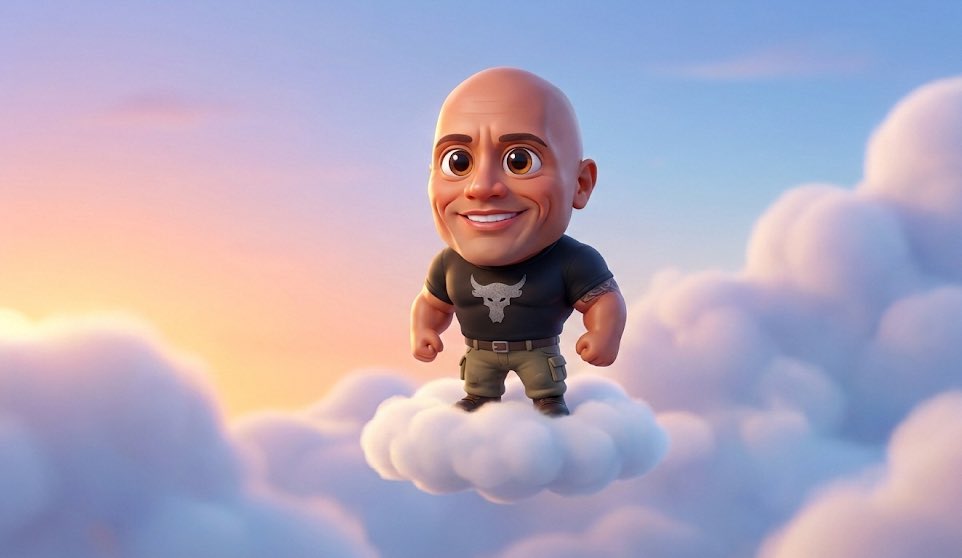 Pixar-Style Celebrity Caricature on Cloud 1