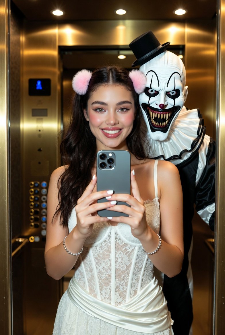 Horror Juxtaposition Selfie with Art the Clown 1