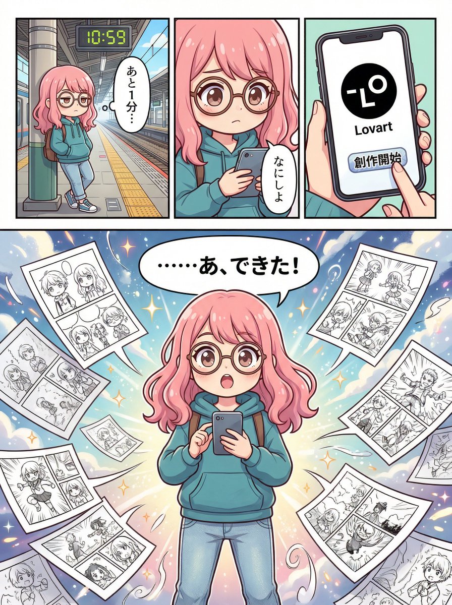 Four-Panel Manga Creation about Lovart App 1
