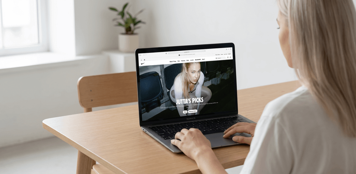 MacBook Mockup with User from Behind 1