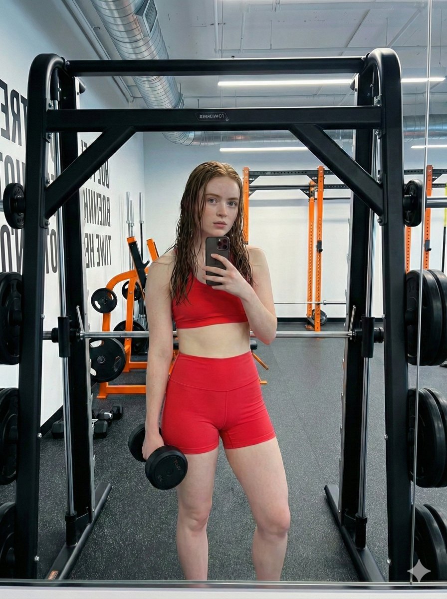 Sadie Sink Inspired Gym Selfie Prompt 2